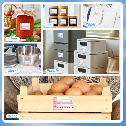 2 Rolls 600 Pieces Shelf Life Removable Freezer Labels, 2 x3 Inch Food Labels for Containers Date Stickers for Freezer Easy to Remove