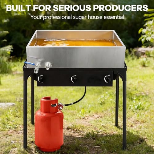 Marada Maple Syrup Evaporator Pan with Dual Interface Steam Table Pan,304 Stainless Jam Food Chafing for Home, Outdoor, Cooking (30"L x 16"W x 6"H) - size: 30x16x6 Inch (Pack of 1)