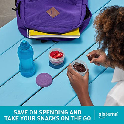 Sistema To Go Collection Mini Bites Small Food Storage Containers, 4.3 oz./127 mL, Pink/Green/Blue, 3 Count - size: 4.39oz
