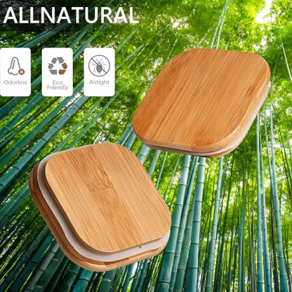 2.2 Qt Square Glass Storage Containers with Lids, Clear Food Storage Container Jar with Sealing Bamboo Lid Storage Containers for Pasta, Oats, Coffee, Flour, Sugar (Square -3Pack) - size: Square 2.2 Qt -3Pack