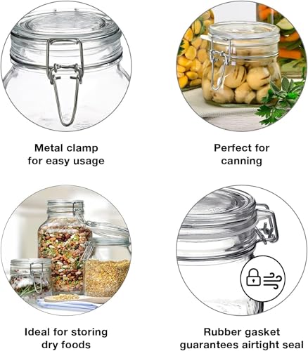 Bormioli Rocco SYNCHKG009319 B0727PL21D Fido Glass Canning Jar Italian.75, Clear