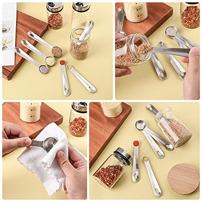 Measuring Cups and Spoons Set, 18/8 Stainless Steel Measuring Cups and Spoons, Metric & US Metal 7 Kitchen Measure Cups & 6 Measuring Spoons, Baking Measuring Tools Set 13