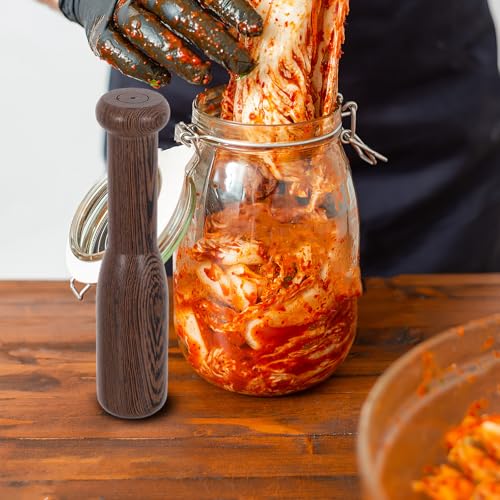 Sauerkraut Pounder Fermentation Tamper: Fermenting Pickle Stick Masher - Vegetable Fermentation Tool Wooden Pestle Tamper Stick