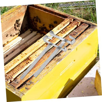 BESPORTBLE 1pair Stainless Steel Beekeeping Frames Holder Professional Nesting Spleen Shelf for Hive Frame Storage and Support Beekeeping Rack for Efficient Honey Harvesting