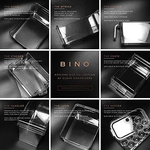 BINO | Stackable Storage Bins, Small - 4 Pack | The Stacker Collection | Clear Plastic Storage Bins | Organization and Storage Containers for Pantry & Fridge | Multi-Use Organizer Bins | BPA-Free - size: 4PK - Small