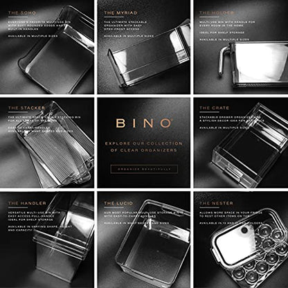 BINO | Stackable Storage Bins, X-Large - 4 Pack | THE STACKER COLLECTION | Clear Plastic Storage Bins | Organization Containers for Pantry & Fridge | Multi-Use Organizer Bin | BPA-Free - size: 4PK - X-Large