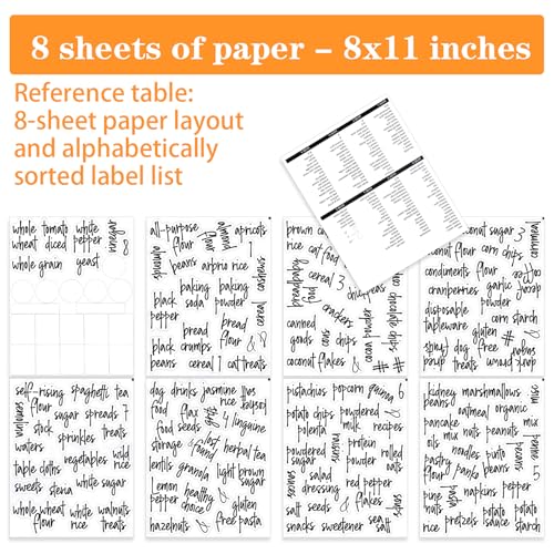 168PCS Clear Waterproof Labels for Food Containers - Pantry Labels for Containers Jars Container Boxes - Preprinted and Blank Food Organization Stickers