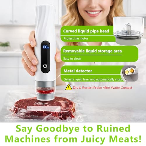 Compact Vacuum Sealer for Food Storage: Portable Handheld Food Sealer, 80kPa Suction, 1800mAh Battery, 30 Reusable Vacuum Bags, Preserve 5X Freshness with Easy Operation - size: Vacuum Sealer + 30 Bags