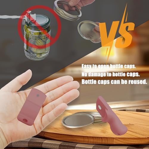Mason Jar Opener and Canning Tool, Compatible with Mason Jar Lids, Releases Vacuum Seal on Wide Mouth and Regular Mouth, Magnetic Lid Lifter for Canning, Pickling (chocolate color)) - color: chocolate color)
