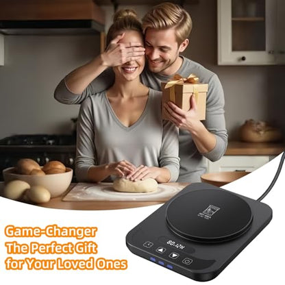 Sourdough Starter Warmer Mat | Precise 1°F Thermostat 70-100°F | 12H Auto Timer | Cooking Heating Pad for Bread Baking, Yogurt Making & Home Baking - color: Black