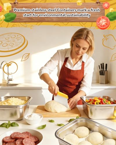 2 Pack Pizza Dough Proofing Box, 10L Stainless Steel Proofing Container with Clear Airtight Lid, Stackable Fermentation Storage for Dough Balls & Bread, Includes Cutter - color: Stainless Steel-10L
