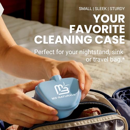 Denture Bath Case and Retainer Case, Denture Bath Cup for Invisalign Retainers Mouthguards Dentures Cleaner Kit with Strainer Spill-Free Portable Retainer Cleaner Case by M3 - size: 1 Count (Pack of 1)