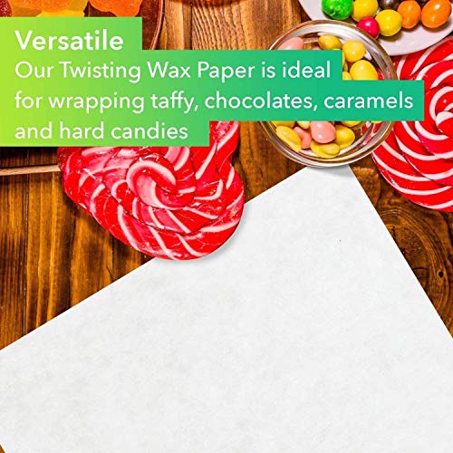 Twisting Wax Paper Sheets for Food (500)– Rectangle Caramel Wrappers Non Stick –Semi Translucent Confectioners Patty Paper