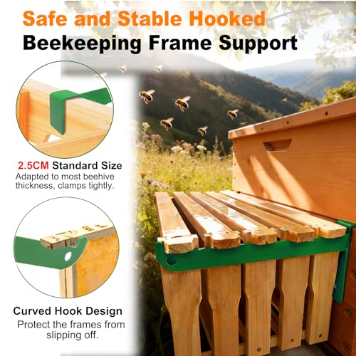 Beehive Frame Holder, 4 Pcs Green Stainless Beehive Inspection Bracket, Bee Hive Stand, Bee Hives Boxes Starter Kit, Beekeeping Frame Support Bracket, Beehive Frame Perch, Beekeeping Supplies - color: GreenA-4pcs