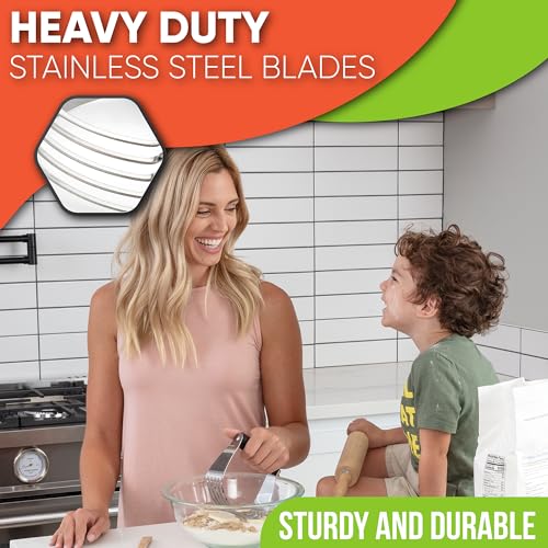 Spring Chef Dough Blender, Top Professional Pastry Cutter with Heavy Duty Stainless Steel Blades, Large Size, Black - color: Black, size: 4" Large
