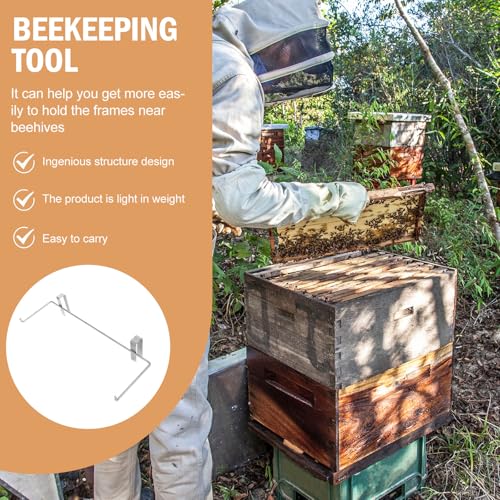 Toddmomy Beekeeping Frame Holder and Metal Beehive Shelf Portable Hanging Rack for Bee Houses Apiculture Stand Tool for Honey Harvesting and Hive Storage