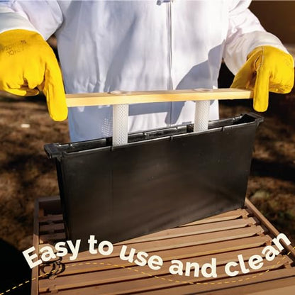 Bee Feeder - Beeswax-Treated Wood -2 Pack 3.5L Bee Feeders for Hives -(19Lx8.6Hx1.9W)In -Easy to Use and Clean -Feeding and Supplementation -Essential Beekeeping Equipment for Honeybee Hives