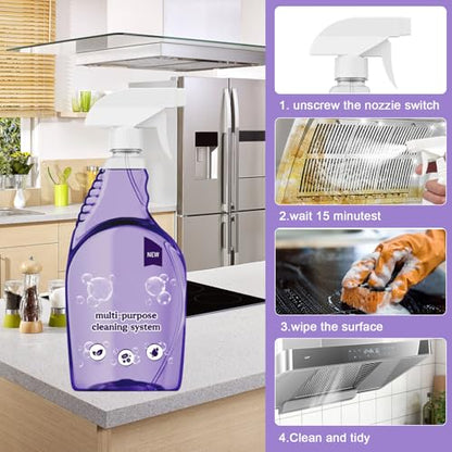 Wanban The All-In-One Multi Purpose Cleaning System with Cleaning Tablets - Cleaning Spray for Every Stain - Cleaner(1 Bottle+18Tablet)