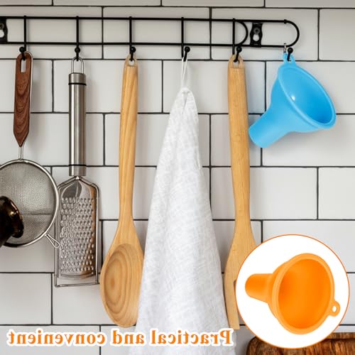 Silicone Funnels, 4 PCS Wide Mouth Funnel Kitchen Funnel Set Flexible Condiment Sauce Canning Set Flexible for Home Restaurant Squeeze Bottles Spice Filling Bottles Liquid Oil (3 x 1 Inch, Multicolor)