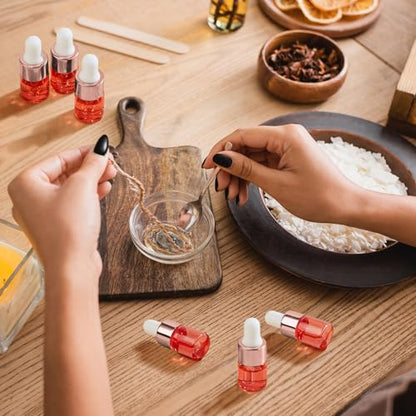 Didaey 100 Pcs 1/2/3/5/10/15 ml Mini Glass Oil Dropper Bottle Bulk, Clear Essential Small Empty Bottles Sample Containers Perfume Liquid Vials with Cap for Traveling (2 ml,Blush Pink) - color: Blush Pink, size: 2 ml