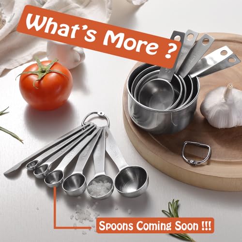 Stainless Steel Measuring Cups Set, 5 Pieces Kitchen Measuring Sets Gadgets tool,For Cooking & Baking,Measure Dry & Wet Ingredients And Liquid (Cups) - style: Cups