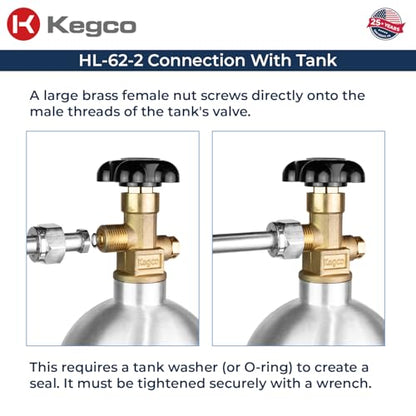 Kegco Premium Commercial Grade Dual Gauge Two Product CO2 Draft Beer Regulator