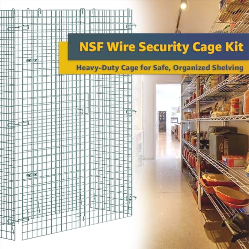 18" x 48" x 61" NSF Commercial Heavy Duty Green Epoxy Wire Security Cage Kit, Metal - color: Green, size: 18" x 48" x 61" Only Security Cage