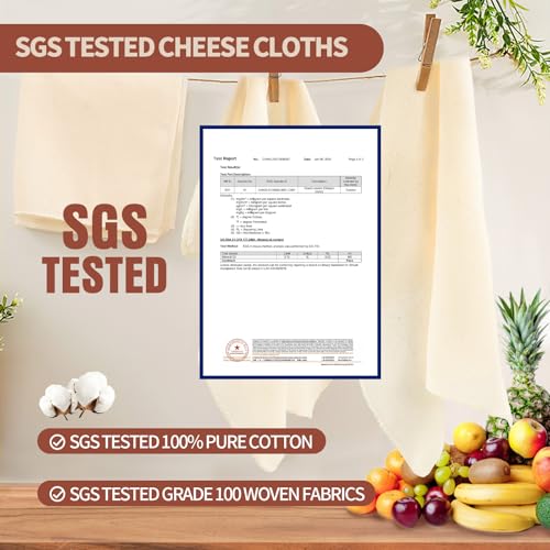 20Pcs Reusable Cheesecloth for Straining 20x20 Inch,100 Grade Cheese Cloths Hemmed Edges, 100% Unbleached Cotton Cheese Cloth,Ultra-Dense Cloth Strainer for Yogurt/Nut Milk/Baking Making 56x42 Weave - size: 20 PCS - 20x20 Inch