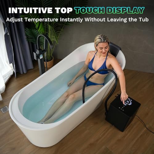 Cold Plunge Chiller Pro, Upgraded 1/2HP Ice Bath Chiller for Any Tub, Cools to 39°F, No Pump or Plumbing Needed, WiFi App Control, Ready-to-Use for Outdoor Home Cold Therapy