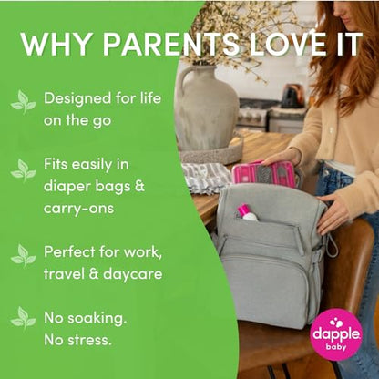 Dapple Baby Travel Cleaning Kit - 5 Piece- Baby Bottle & Dish Soap, Bottle Brushes, and Drying Rack - Newborn Essentials - size: Travel Kit (Pack of 1)
