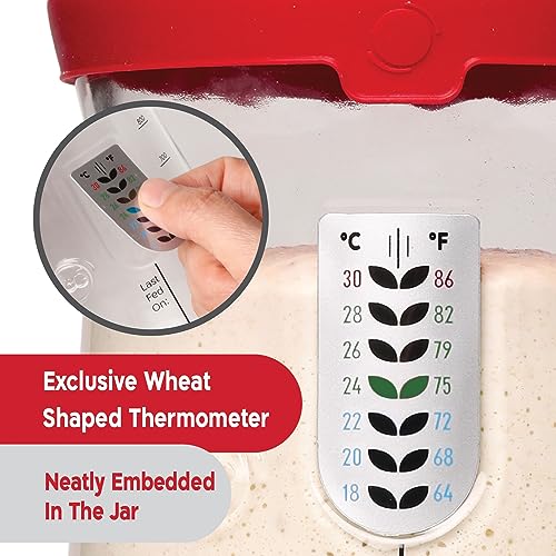 KNEADACE Pro Sourdough Bread Starter Kit - 34 oz Large Capacity Sourdough Starter Jar with 5 unique features for the perfect sour dough bread & sourdough starter kit - sourdough supplies (KA06) - size: 1 Set