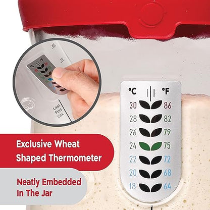 KNEADACE Pro Sourdough Bread Starter Kit - 34 oz Large Capacity Sourdough Starter Jar with 5 unique features for the perfect sour dough bread & sourdough starter kit - sourdough supplies (KA06) - size: 1 Set
