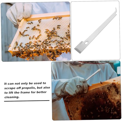 Happyyami 2pcs Professional Beekeeping Tool Stainless Steel Hive Scraper Frame Lifter Easy to Use - color: Silverx2pcs, size: 28.70X4.50X0.20CMx2pcs