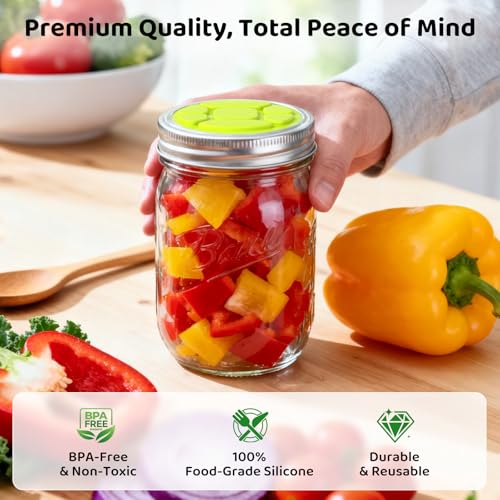 Perfect Fit: 5-Pack Fermentation Lids for Regular Mouth Mason Jars, Silicone Airlock Lids for Standard Ball & Kerr Jars, Self-Burping Valve for Pickles, Relish & Small Batch Ferments - style: Small/Regular Mouth/2.75(inch)/5P