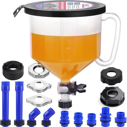 2026 Upgraded Coolant Bleeder Funnel Kit, Radiator Burping Funnel | Radiator Flush Funnel Kit, Car Coolant Air Bleeder Funnel Kit, Radiator Burp Funnel, Spill-Free Coolant Funnel Kit