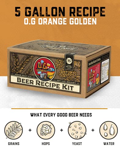 Craft a Brew - Beer Recipe Kit - Orange Golden Beer - Home Brewing Ingredient Refill - Beer Making Supplies - Includes Hops, Yeast, Malts, Extracts - 5 Gallons - color: O.G. Orange Golden Beer