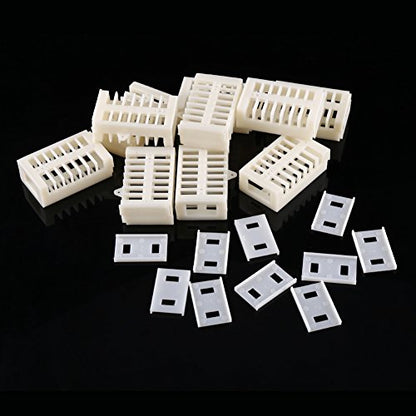 Hilitand 10pcs Multifunctional Bee Queen Cage, Plastic Match Box Moving Catcher Cage Beekeeping Tools 50x30x19mm/1.97x1.18x0.75in