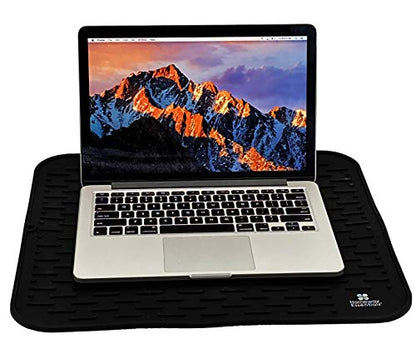 Silicone Dish Drying Mat 17 x 15, Large Countertop Drainer, Sink Protector and Heat Resistant Trivet, Black - color: Black, size: LARGE