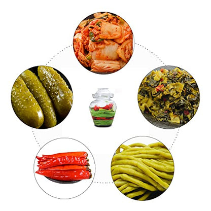 Fermentation Jar, 2.5 Liter Glass Pickle Jar with Water Seal Lid | Wide Mouth Clear Glass, Food Grade, Fermentation Kit for Making Pickles Kimchi, Sauerkraut