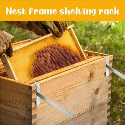 2 Pcs Beehive Frame Holder,Stainless Steel Beehive Frame Perch,Full Frame Capacity Beekeeping Frame Support Bracket Rack
