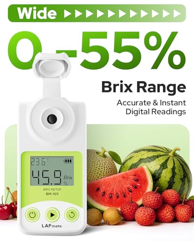Digital Refractometer Range 0-55% Brix for Wine Making, Home Brewing, Brix Refractometer with ATC for Coffee, Juice,Fruit Brix Meter - size: 0-55%
