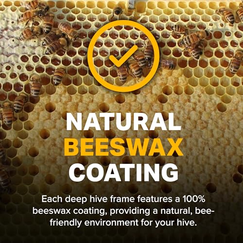Mann Lake Premium Beekeeping Frames, Fully Assembled, Enhanced Max Wax Coating for Rapid Comb Drawing, Universal Fit, BPA & BPS Free, 9 1/8 Inches, Natural, 20-Pack