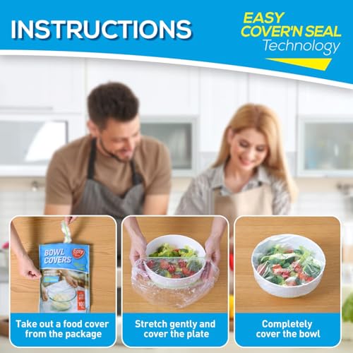 200PCS 10Inch Bowl Covers for Sourdough Bread Proofing | Outdoor Picnics,BPA-Free Plastic,Elastic Stretch Food Storage Lids,Meal Prep,Fresh Keeping,Shower Cap,Hair Deep Conditioning - color: 10Inch-200pcs