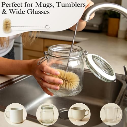 MASTERTOP 9 Pieces Bottle Brush Set - Long Water Bottle and Straw Brush Cleaning Set BPA Free Bottle Cleaner Brush for Baby Bottle Pipes Coffee Grinder Teapot Narrow Neck Wide Mouth Water Bottles