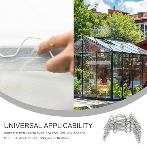 UXCELL 150pcs Greenhouse Glazing Clips, 95mm Stainless Steel W Type Greenhouse Glazing Wire Clips - size: 95mm