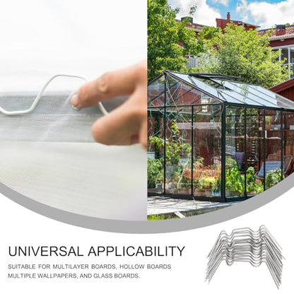 UXCELL 150pcs Greenhouse Glazing Clips, 95mm Stainless Steel W Type Greenhouse Glazing Wire Clips - size: 95mm