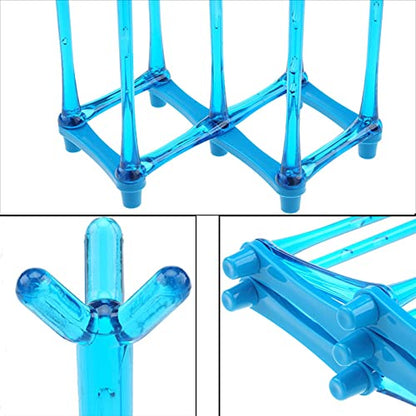 PCTC Retractable Cup Drying Rack, Drinking Glass and Sports Bottle Drainer Stand, Plastic Bag Dryer and Mug Tree with Non-Slip Bottom for Kitchen Countertop (Random Colour)