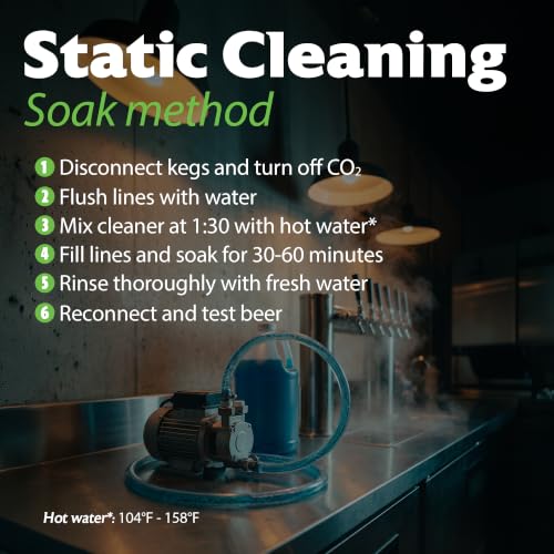 Multi-Enzyme Beer Line Cleaner, 1 Gallon, Professional Brewery and Kegerator Draft System Cleaning Solution, Non-Corrosive pH-Neutral Enzyme Formula for Bars, Pubs, and Headbrewers - size: 1 Gallon