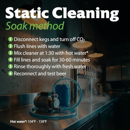 Multi-Enzyme Beer Line Cleaner, 1 Gallon, Professional Brewery and Kegerator Draft System Cleaning Solution, Non-Corrosive pH-Neutral Enzyme Formula for Bars, Pubs, and Headbrewers - size: 1 Gallon
