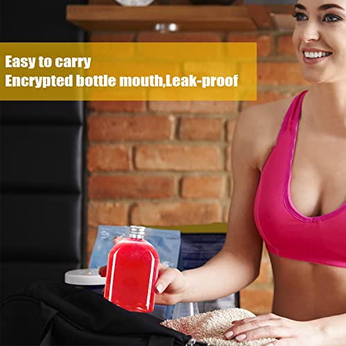 Plastic Bottles with Caps,24 Pack Clear Juice Bottles Flask Bottle Reusable Mini Beverage Container,Clear Bulk Drink Containers with Lids for Juicing, Smoothie, Drinking and Other Beverages (4 Oz)